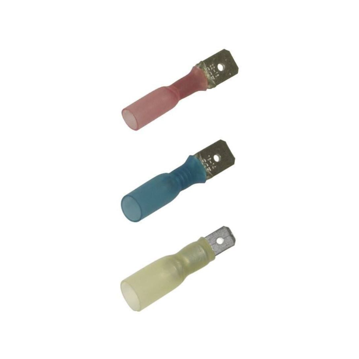 Crosseven Izolowane złącza widełkowe z rurką termokurczliwą Niebieski 6,3 mm Do kabli 1,5-2,5 mm²-100 sztuk