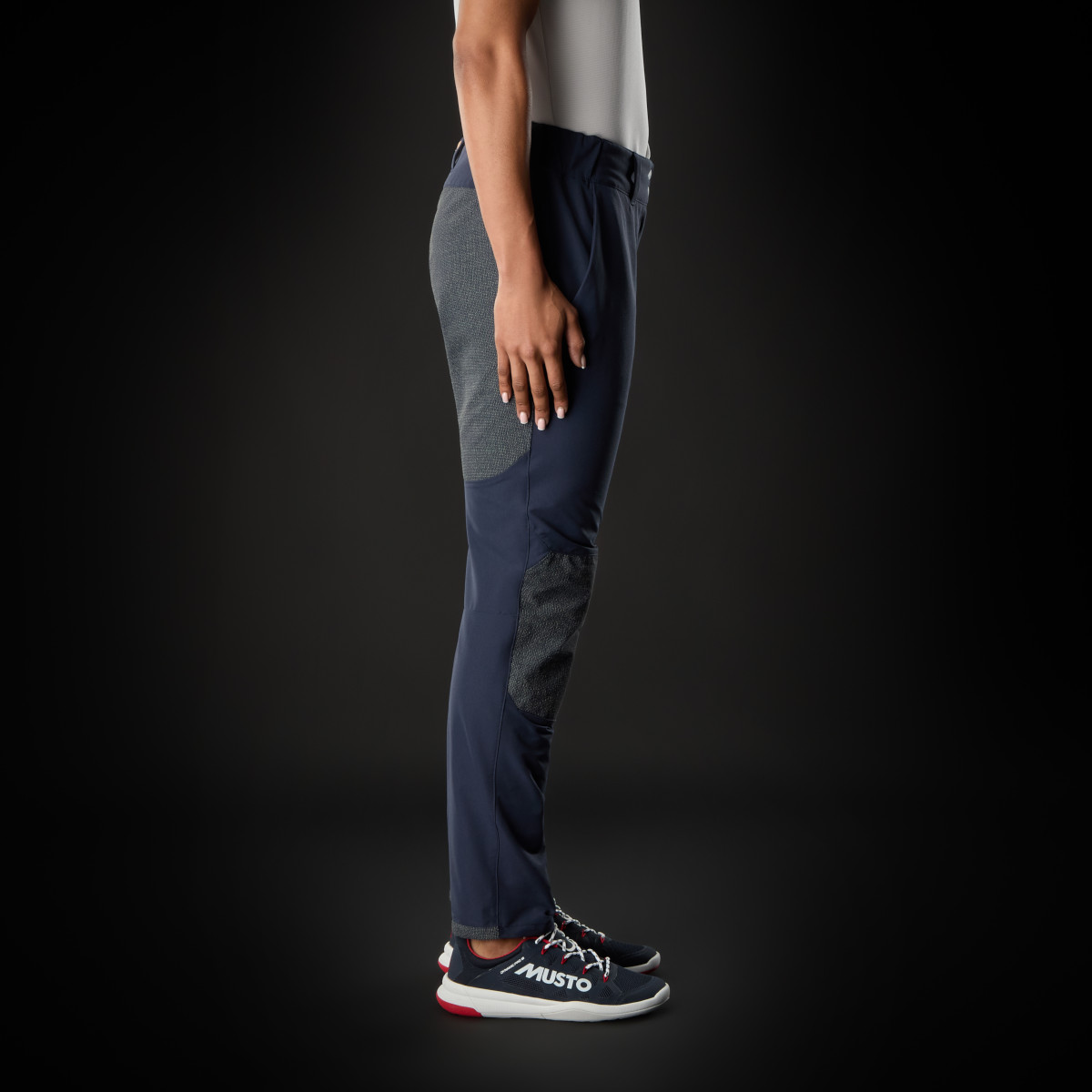 Musto Evolution Perfomance Stretch spodnie żeglarskie damskie granatowe, rozmiar 12