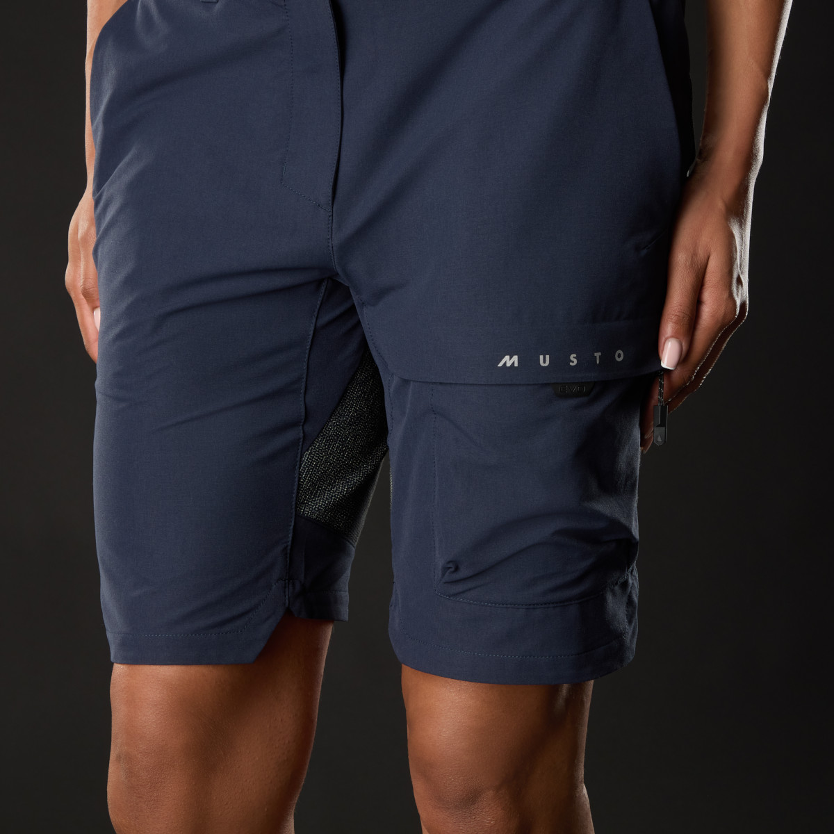 Musto Evolution Perfomance Stretch spodenki żeglarskie damskie granatowe, rozmiar 10