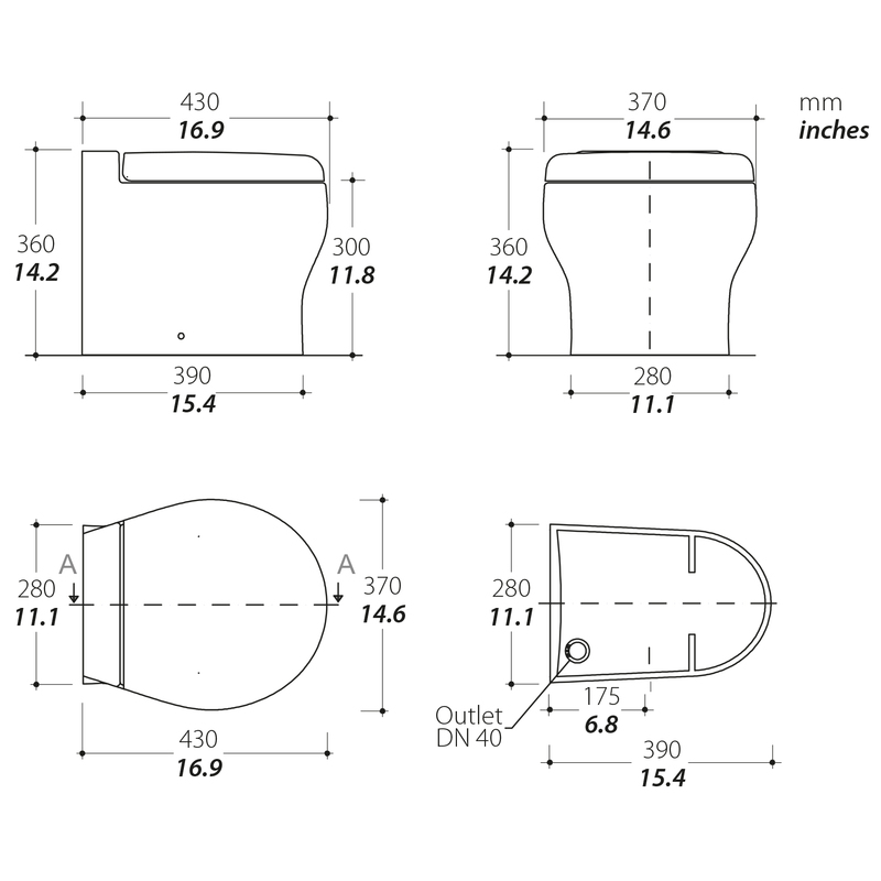 Tecma Toaleta Elegance 2G 24V Short biały