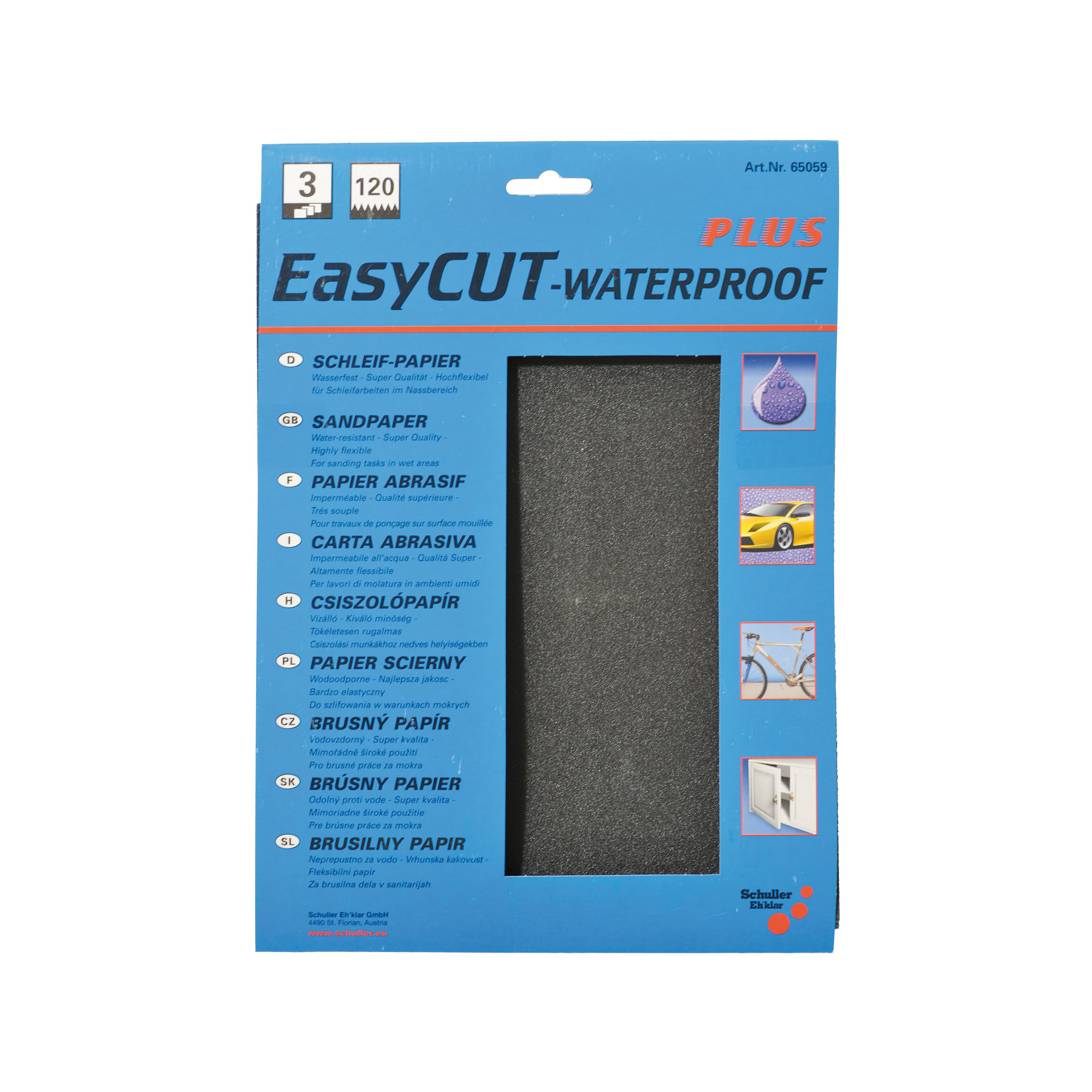 Easycut Papier ścierny na mokro 230 x 280 mm w opakowaniu 3 szt. - K 320