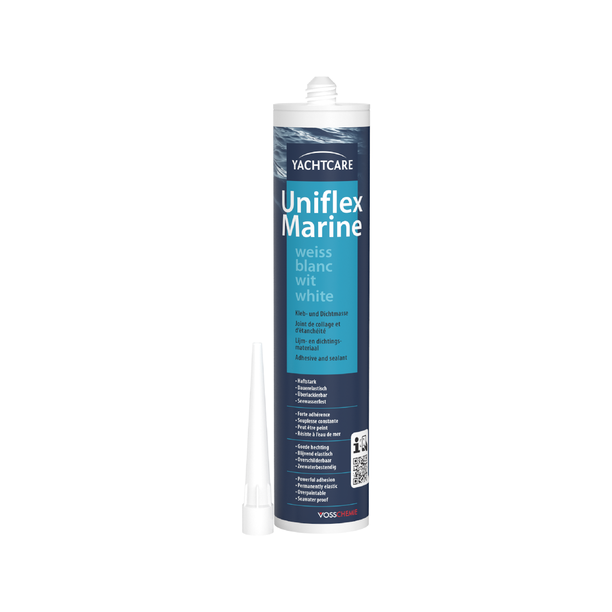 Yachtcare Uniflex Klej i masa uszczelniająca do zastosowań morskich - biały, 310 ml