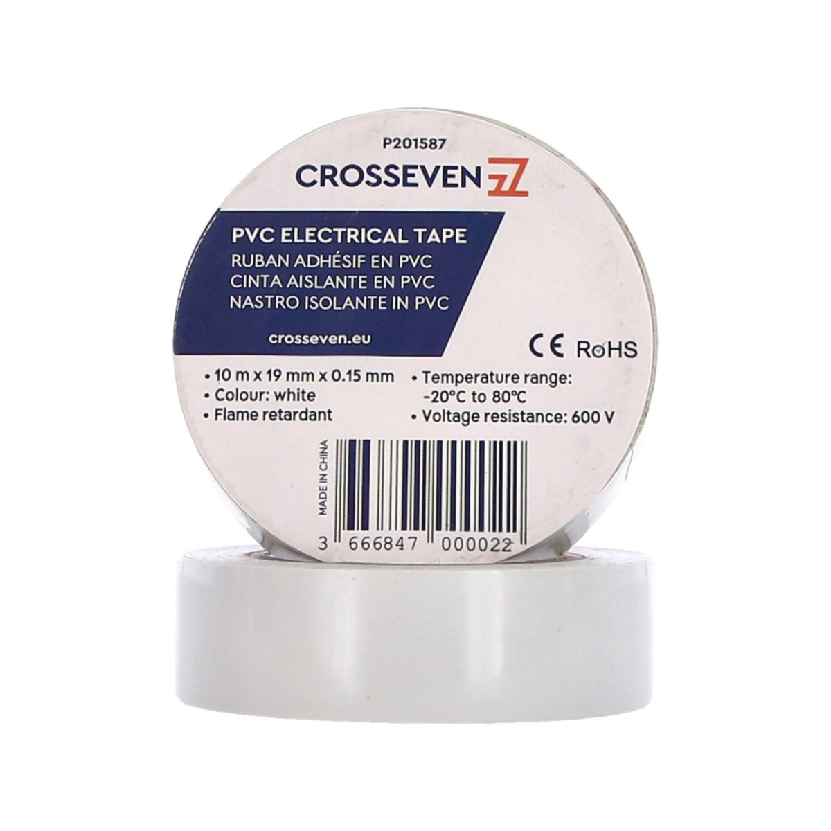 Crosseven Taśma izolacyjna PVC, 5 sztuk - Kolor biały