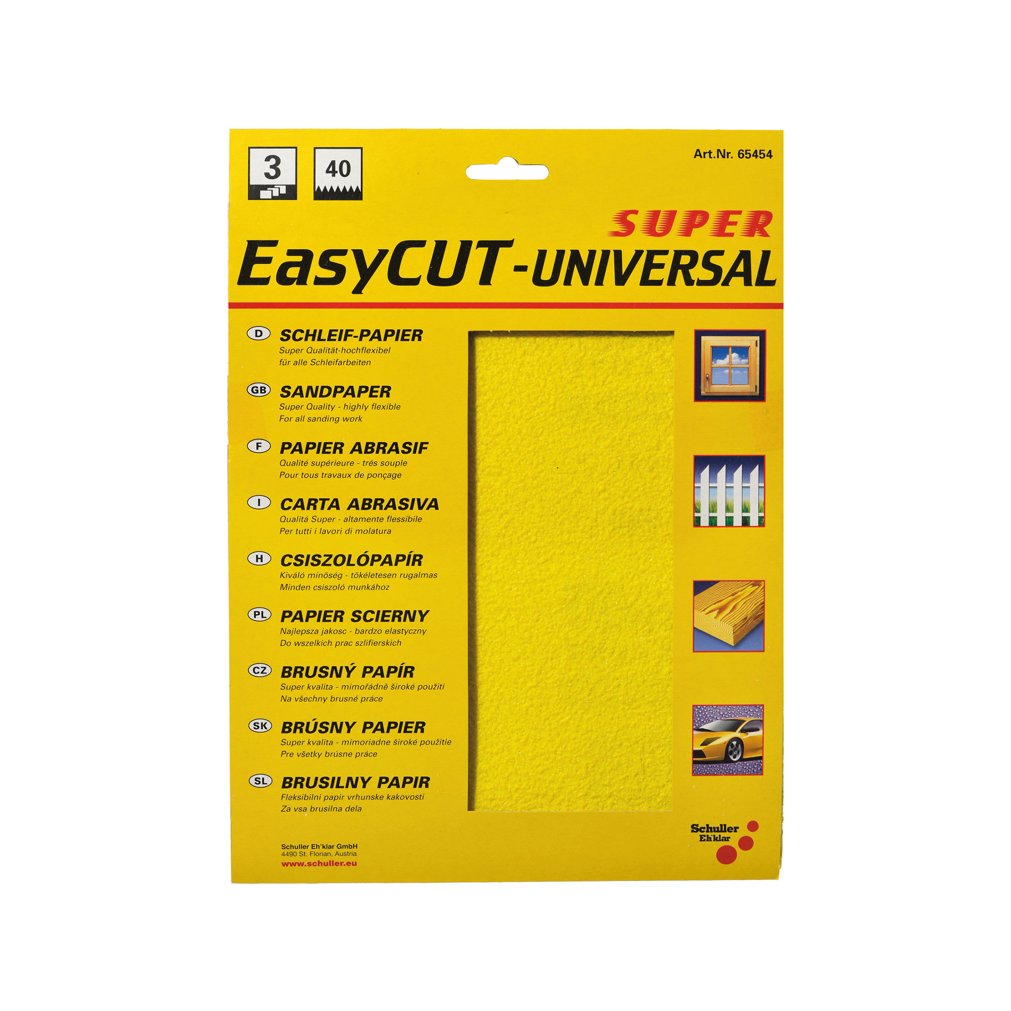 Easycut Papier ścierny uniwersalny 230 x 280mm w opakowaniu 3 szt. - K 80